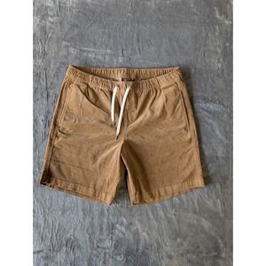 Vuori Mens Corduroy Shorts XL Camel Brown Elastic Waist Drawstring V385 Stretch